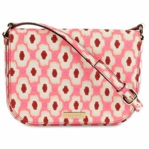 Kate Spade Laurel Way Ikat Posey Pink Foldover Crossbody Purse EUC